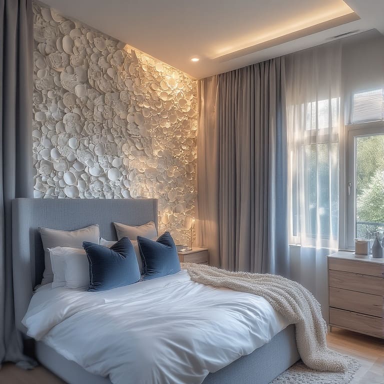 mirror on south wall in bedroom.