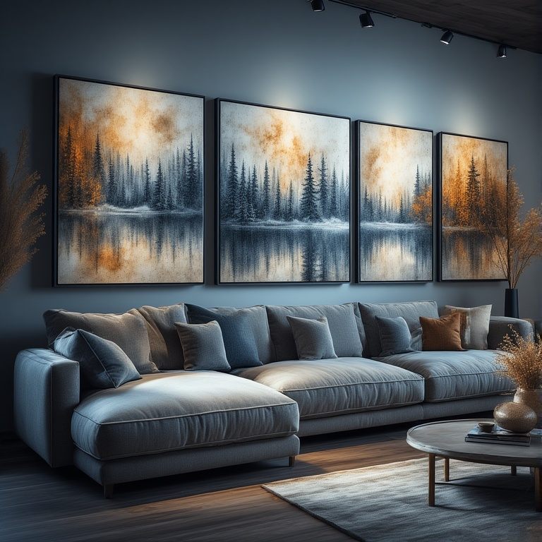Modern Canvas Artwork with Pastel Tones