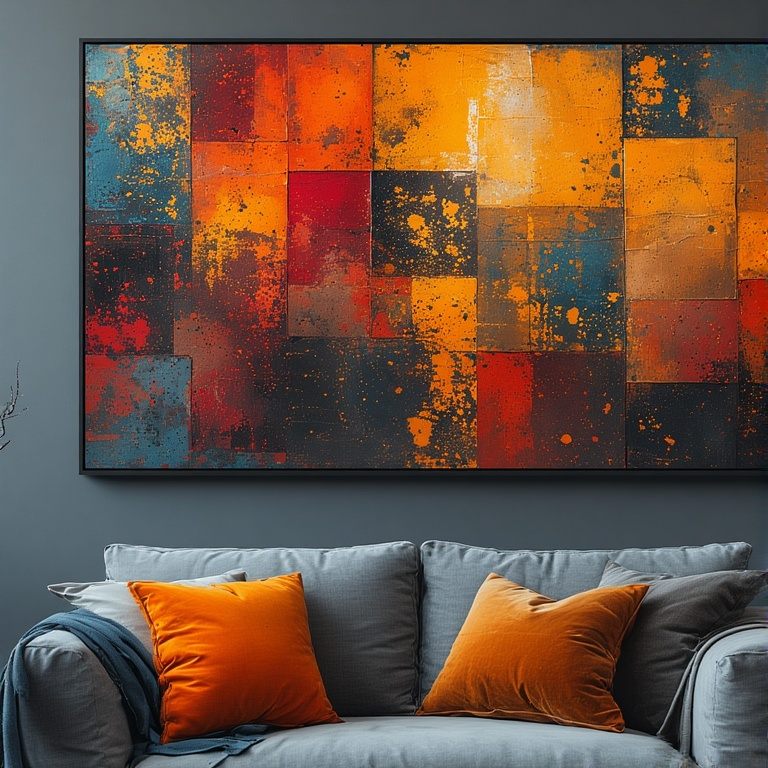 Modern Wall Art Abstract Triptych Set