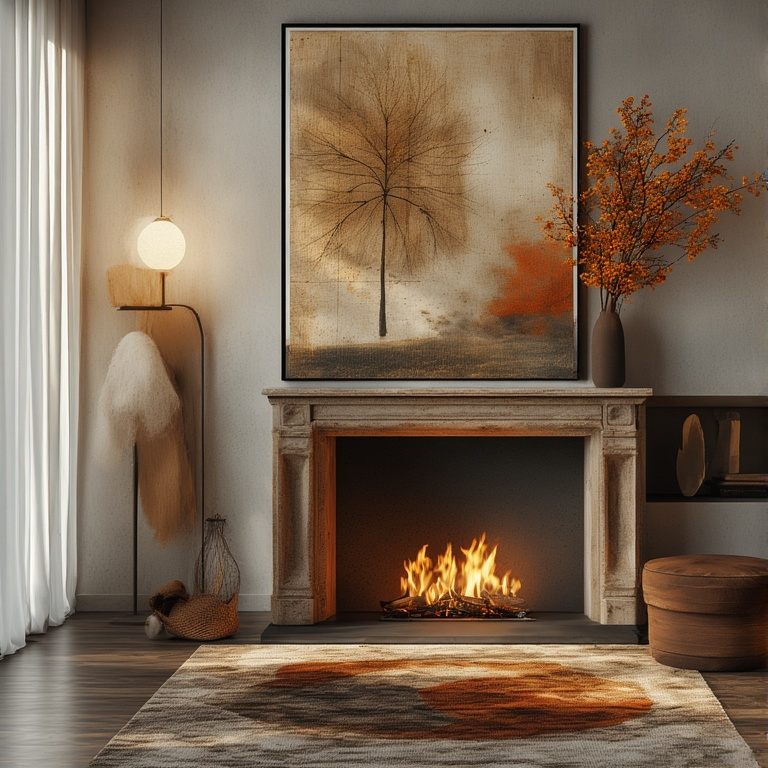 Mid Century Modern Wall Decor Above Fireplace