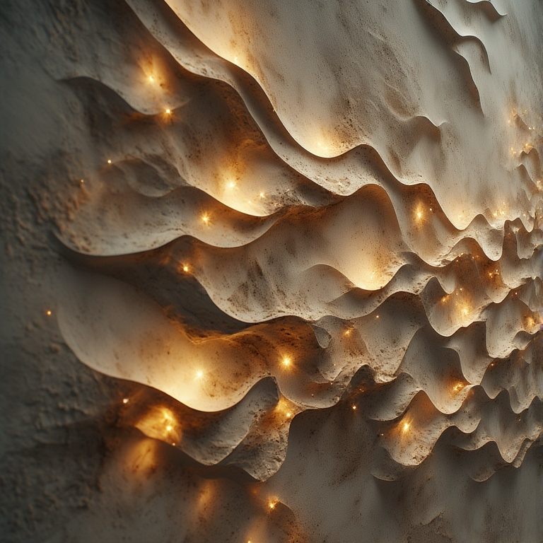 Modern 3D Wall Art Lighting Integration