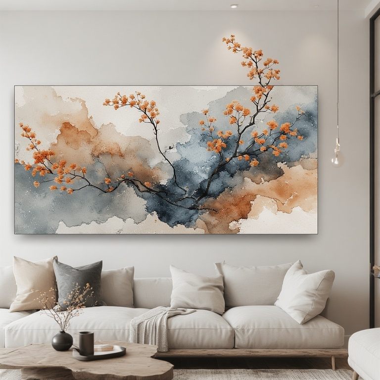 Wall Art Painting with Textured Acrylic Layers