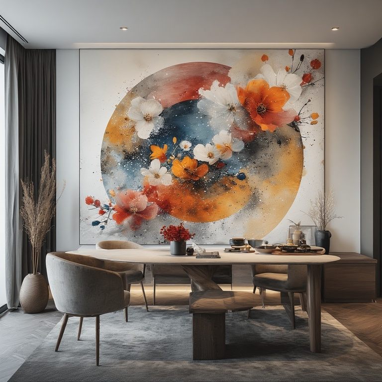 Dining Room Wall Decor with Large Statement Art