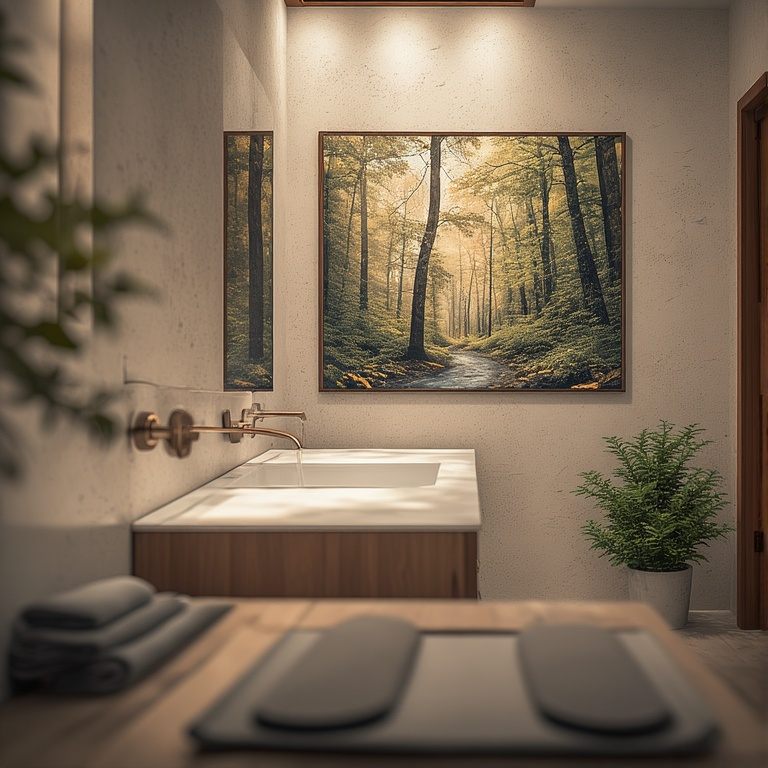 Bathroom Wall Art with Simple Design Meaning
