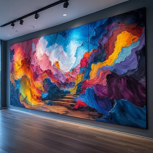 Big Canvas Art Using Bold Color Blocks