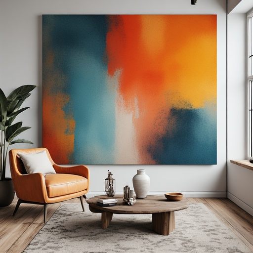 Large Canvas Wall Art Featuring Pastel Coastal Shades